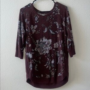 Maurices Burgundy Floral Top